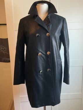 Versace long blazer in black wool size 40 made in Italy